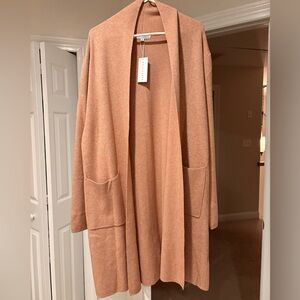 Baltic Born Open-Front Knit Cardigan in Warm Peach